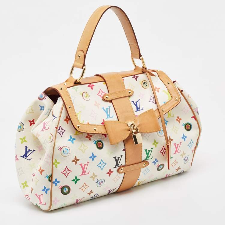 Pre Owned Louis Vuitton White Monogram Multicolore Canvas Murakami Eye Love You Bag