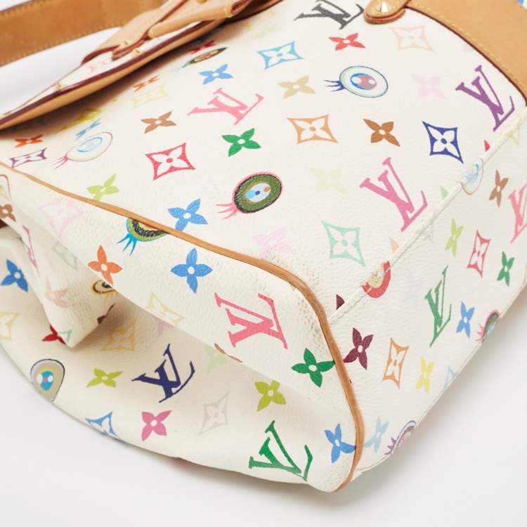 Pre Owned Louis Vuitton White Monogram Multicolore Canvas Murakami Eye Love You Bag