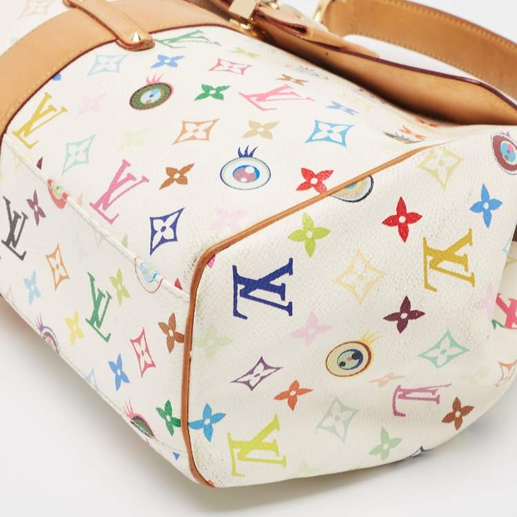 Pre Owned Louis Vuitton White Monogram Multicolore Canvas Murakami Eye Love You Bag