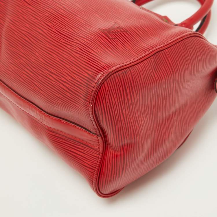 Pre Owned Louis Vuitton Red Epi Leather Speedy 25 Bag
