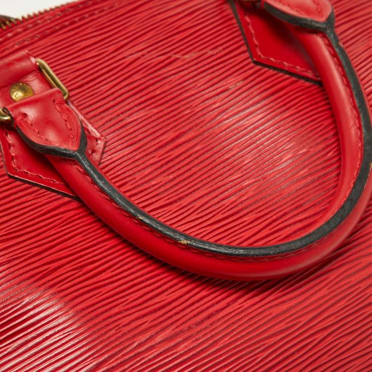 Pre Owned Louis Vuitton Red Epi Leather Speedy 25 Bag