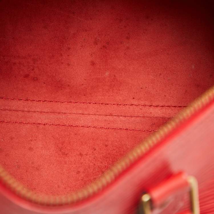 Pre Owned Louis Vuitton Red Epi Leather Speedy 25 Bag