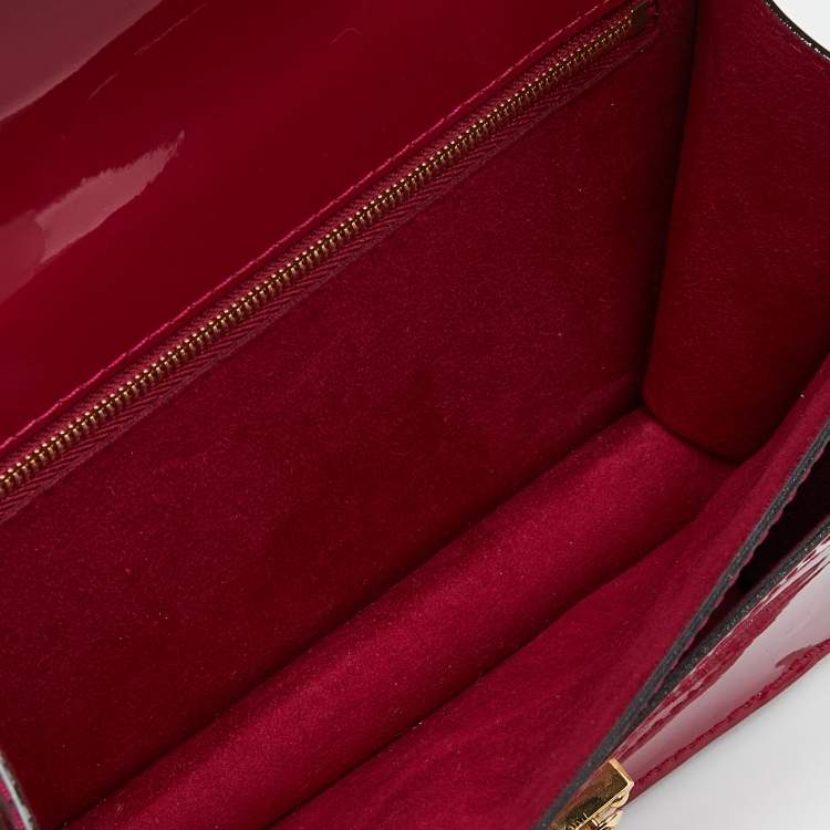 Pre Owned Louis Vuitton Fuchsia Vernis Monceau BB Bag