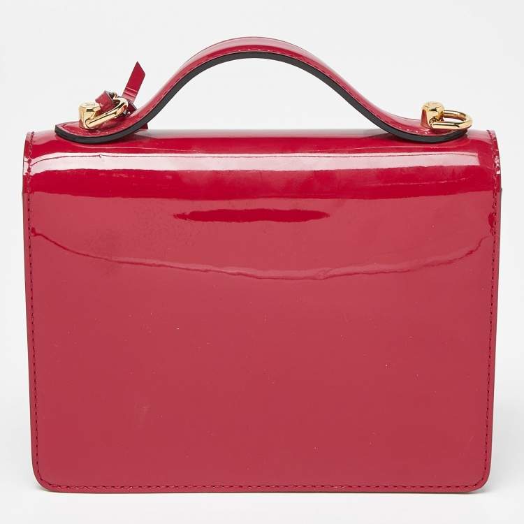Pre Owned Louis Vuitton Fuchsia Vernis Monceau BB Bag