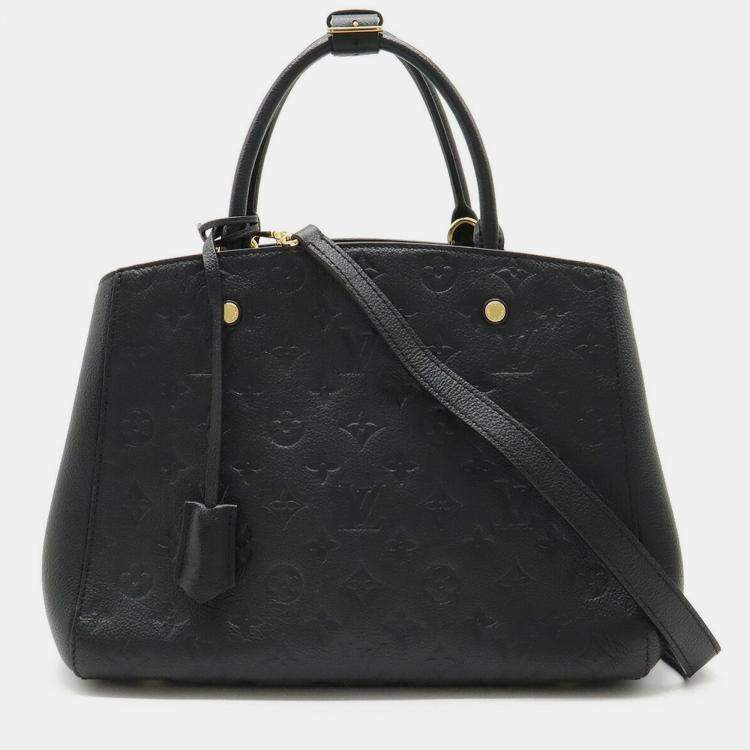 Louis Vuitton Black Monogram Empreinte Leather Montaigne MM Tote