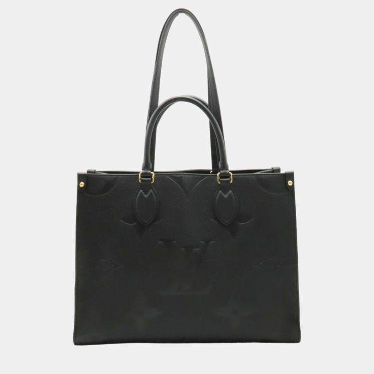 Louis Vuitton Black Monogram Giant Empreinte Leather OnTheGo MM Tote Bag Louis  Vuitton