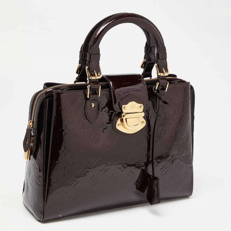 Pre Owned Louis Vuitton Amarante Monogram Vernis Melrose Avenue Bag