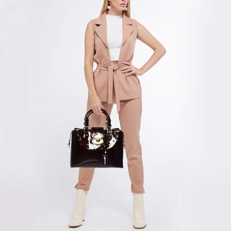 Pre Owned Louis Vuitton Amarante Monogram Vernis Melrose Avenue Bag