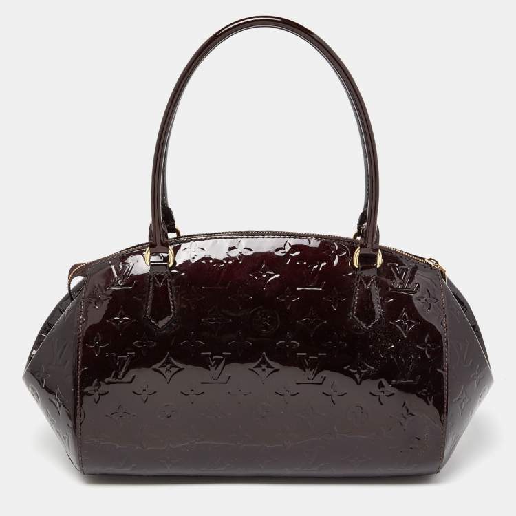 Pre Owned Louis Vuitton Amarante Monogram Vernis Sherwood GM Bag