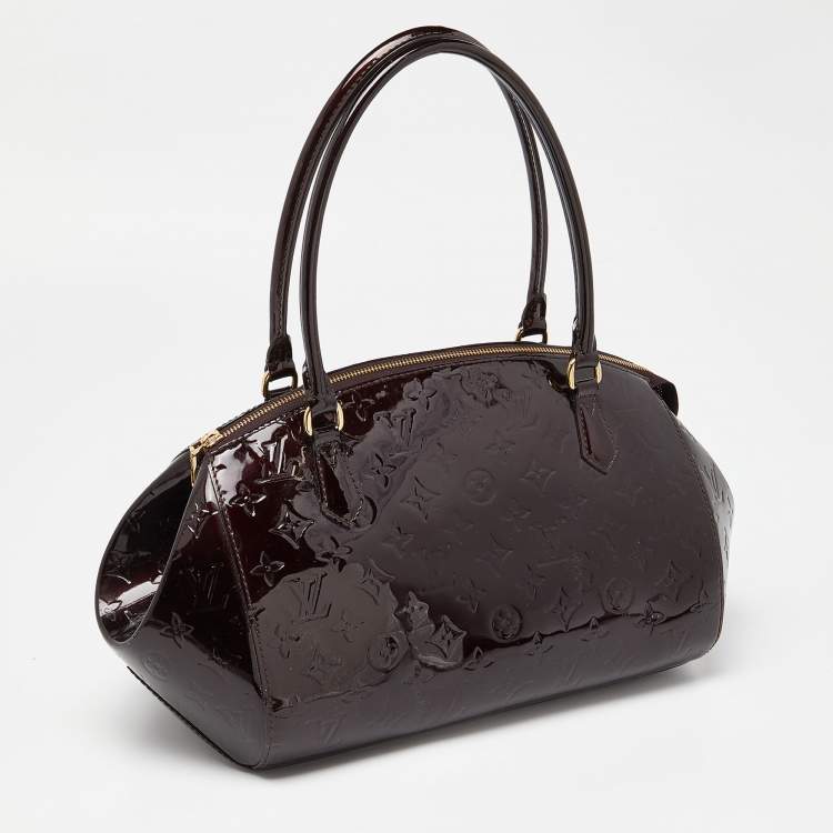 Pre Owned Louis Vuitton Amarante Monogram Vernis Sherwood GM Bag