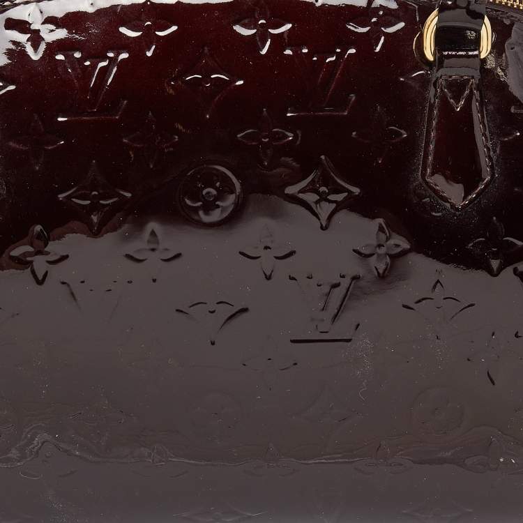 Pre Owned Louis Vuitton Amarante Monogram Vernis Sherwood GM Bag