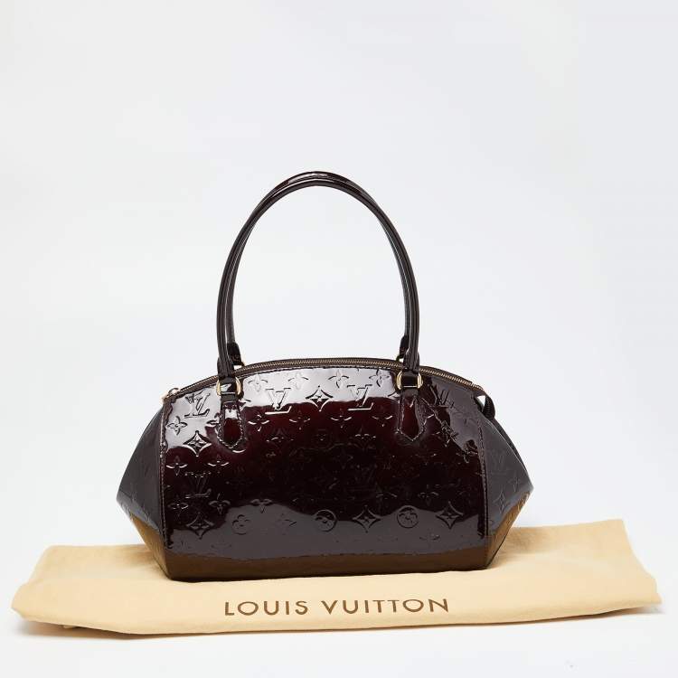 Pre Owned Louis Vuitton Amarante Monogram Vernis Sherwood GM Bag