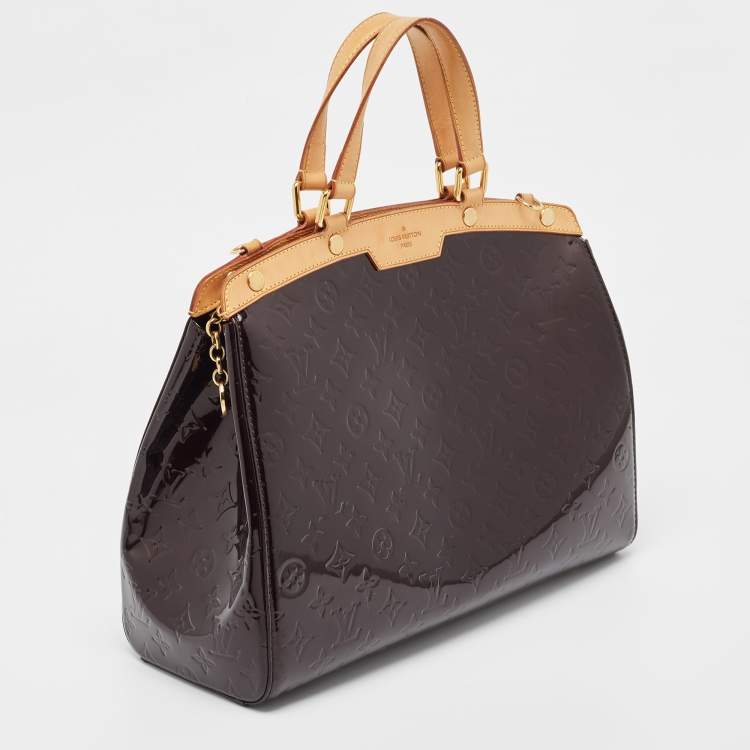 Pre Owned Louis Vuitton Amarante Monogram Vernis Brea GM Bag