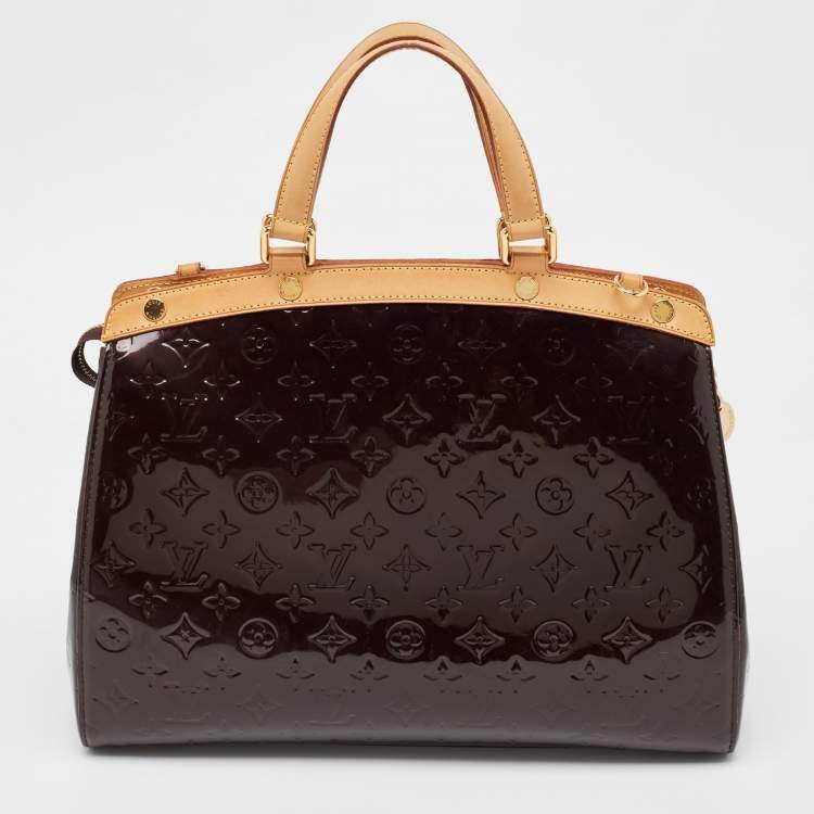 Pre Owned Louis Vuitton Amarante Monogram Vernis Brea GM Bag