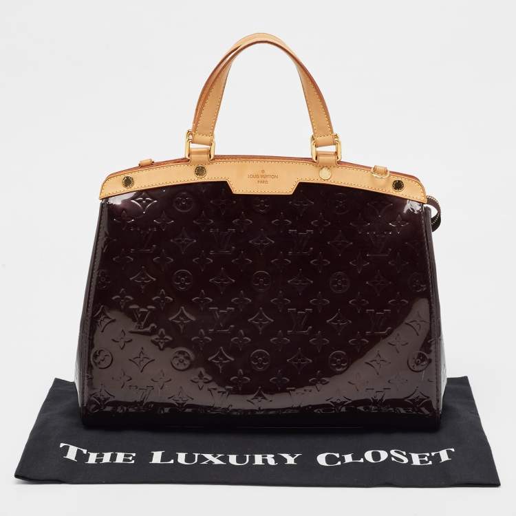 Pre Owned Louis Vuitton Amarante Monogram Vernis Brea GM Bag