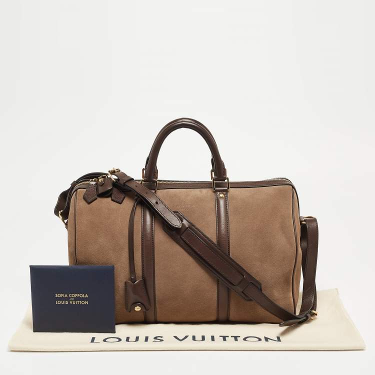 Pre Owned Louis Vuitton Brown Suede Sofia Coppola MM Bag
