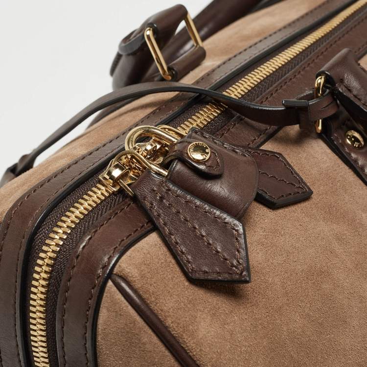 Pre Owned Louis Vuitton Brown Suede Sofia Coppola MM Bag