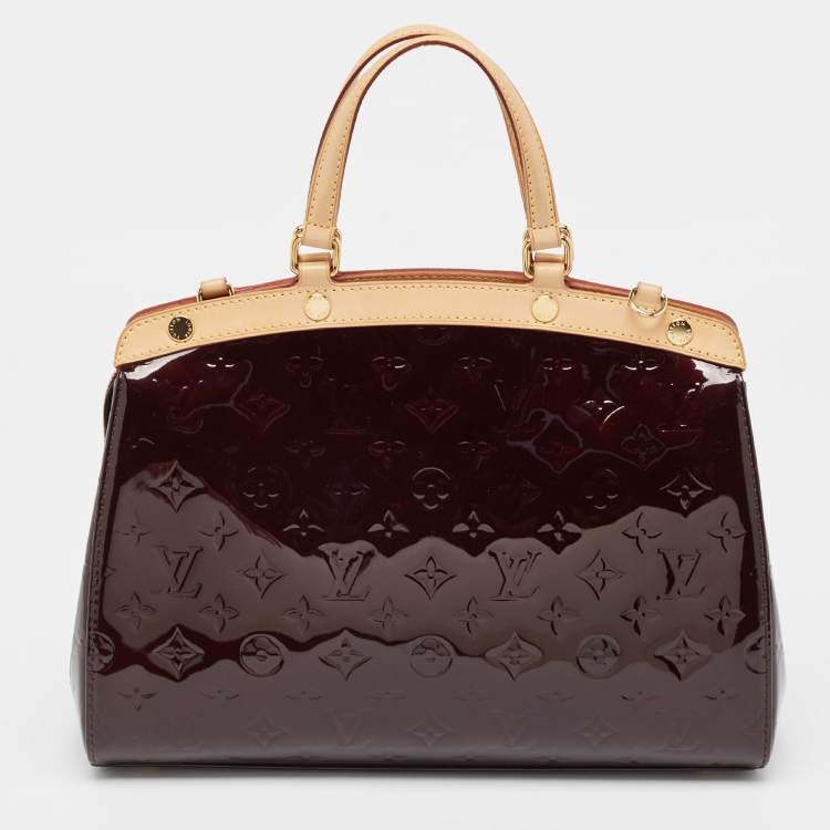 Pre Owned Louis Vuitton Amarante Monogram Vernis Brea MM Bag