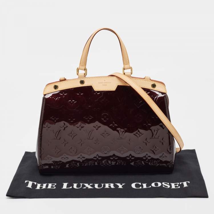 Pre Owned Louis Vuitton Amarante Monogram Vernis Brea MM Bag