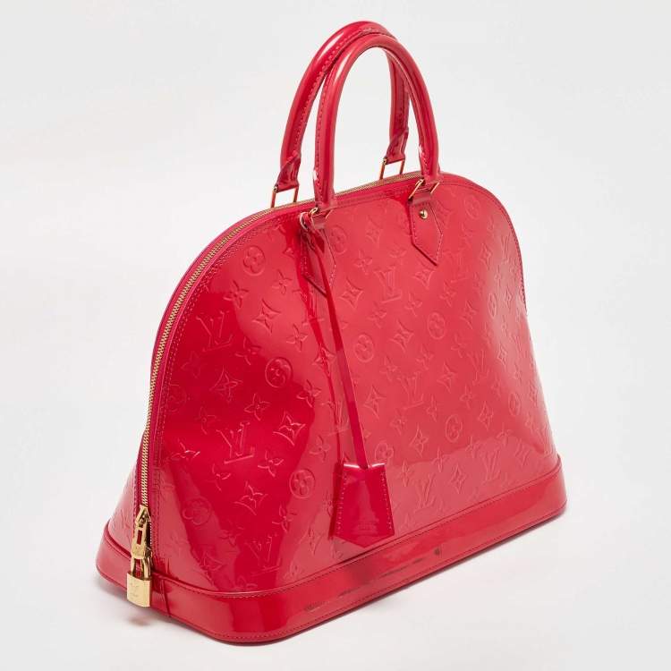 Pre Owned Louis Vuitton Rose Pop Monogram Vernis Alma GM Bag