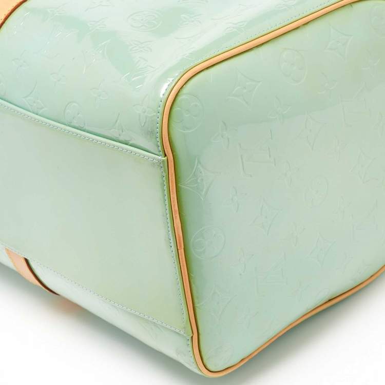 Pre Owned Louis Vuitton Baby Blue Monogram Vernis Keepall 45 Bag