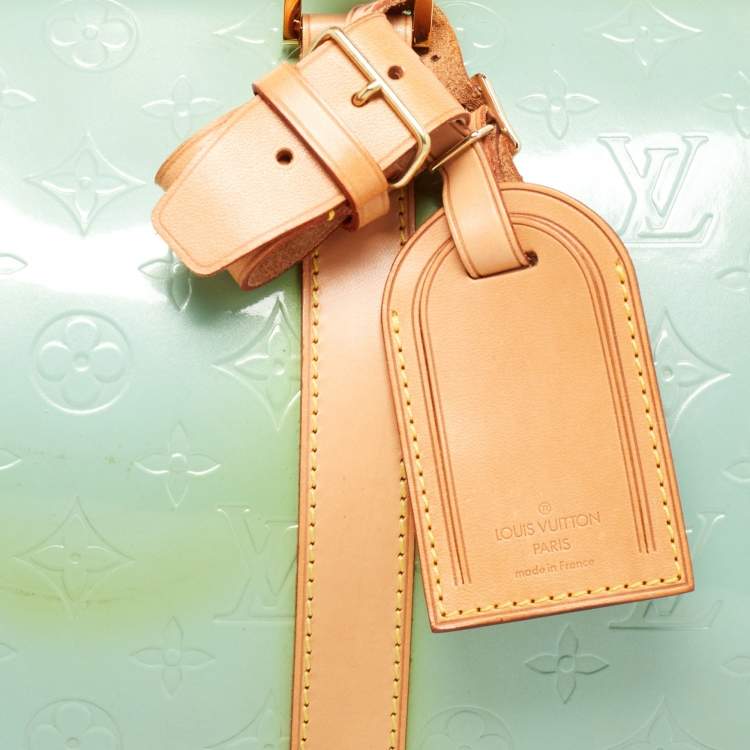 Pre Owned Louis Vuitton Baby Blue Monogram Vernis Keepall 45 Bag