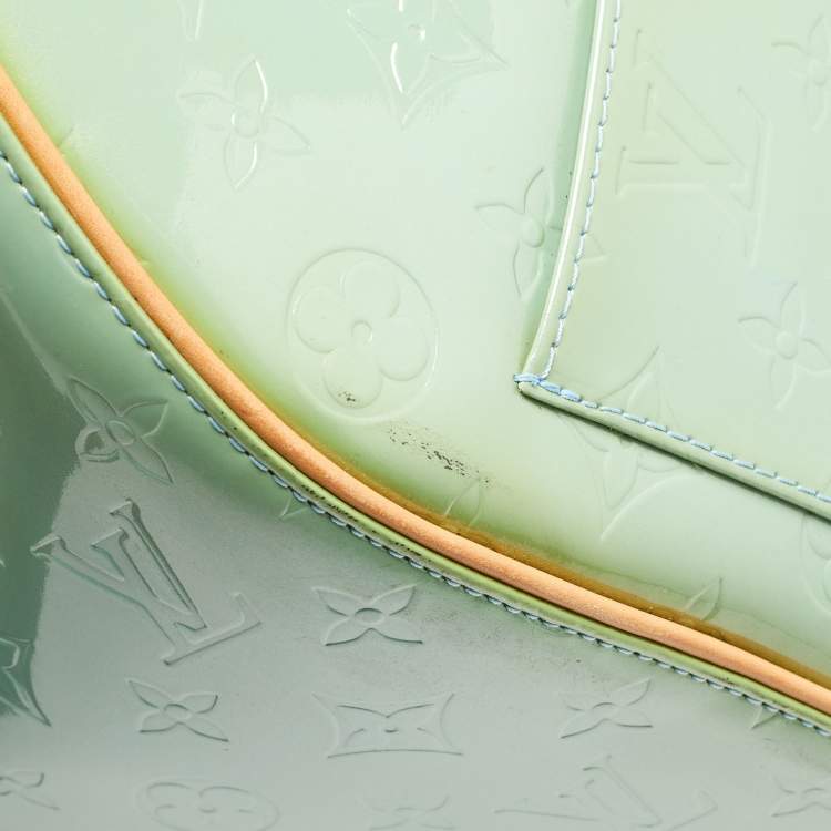 Pre Owned Louis Vuitton Baby Blue Monogram Vernis Keepall 45 Bag