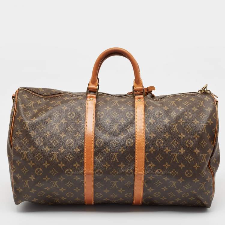 Pre Owned Louis Vuitton Monogram Canvas Keepall Bandouliere 55 Bag