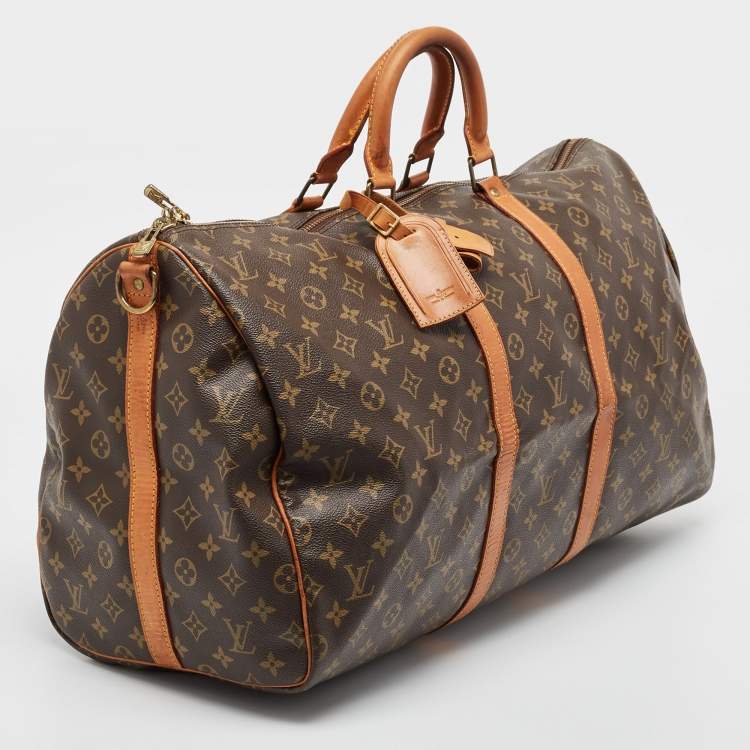Pre Owned Louis Vuitton Monogram Canvas Keepall Bandouliere 55 Bag
