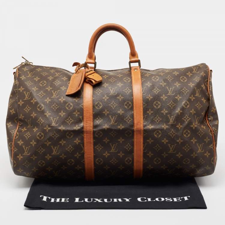 Pre Owned Louis Vuitton Monogram Canvas Keepall Bandouliere 55 Bag