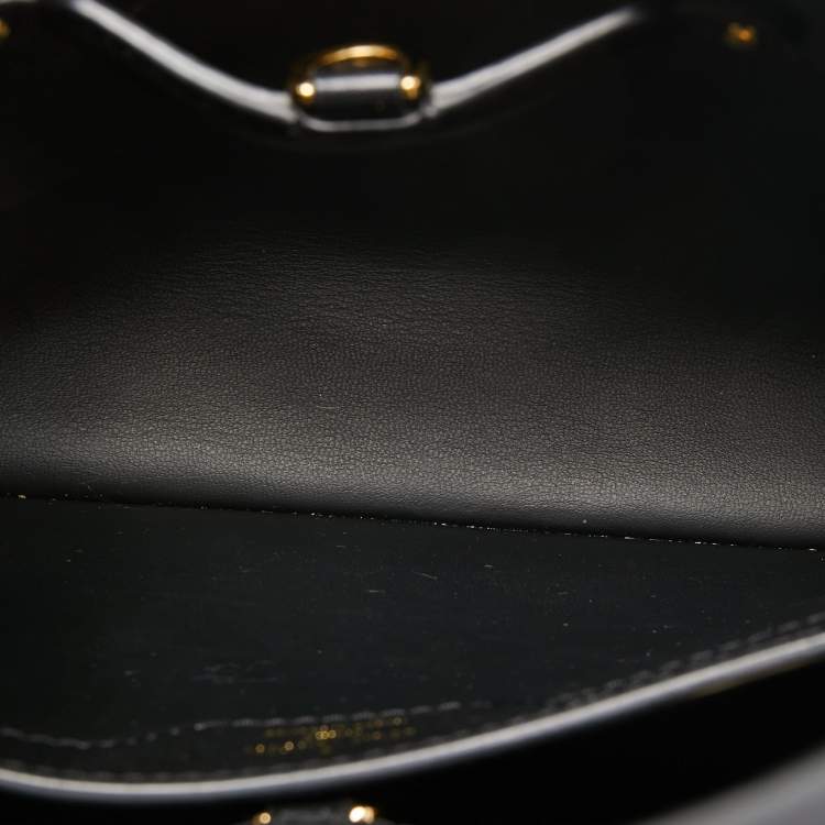 Pre Owned Louis Vuitton Black Quilted Leather Capucines BB Bag