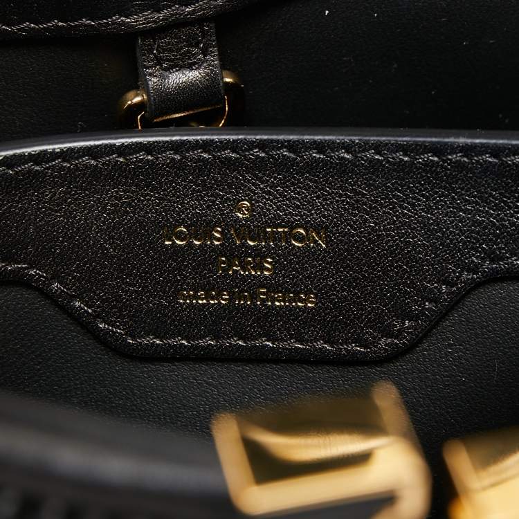 Pre Owned Louis Vuitton Black Quilted Leather Capucines BB Bag