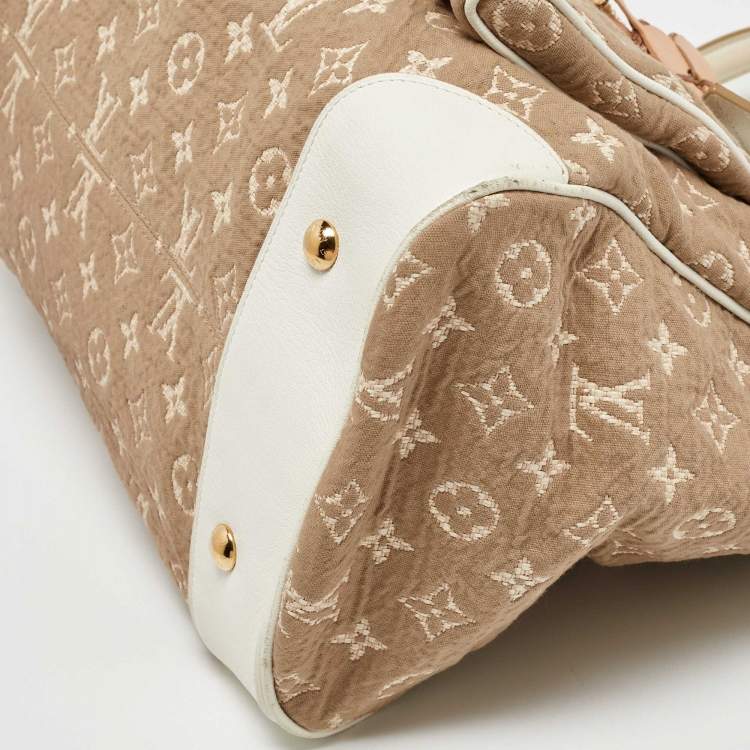 Pre Owned Louis Vuitton White Monogram Limited Edition Sabbia Cabas GM Bag