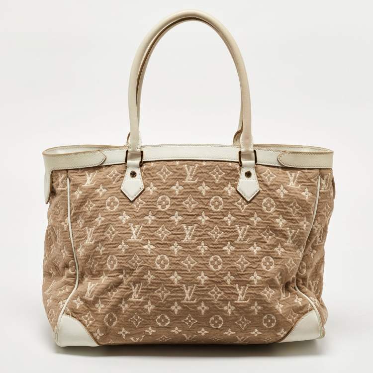 Pre Owned Louis Vuitton White Monogram Limited Edition Sabbia Cabas GM Bag