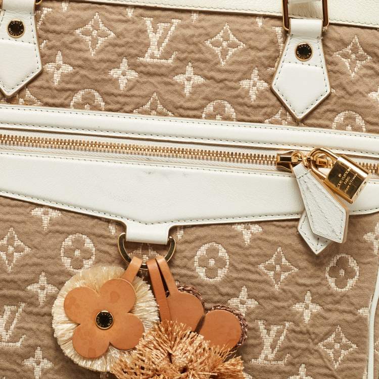 Pre Owned Louis Vuitton White Monogram Limited Edition Sabbia Cabas GM Bag