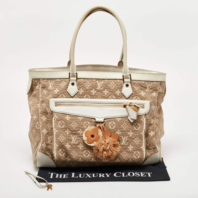 Pre Owned Louis Vuitton White Monogram Limited Edition Sabbia Cabas GM Bag