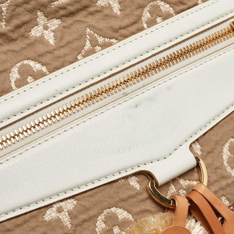 Pre Owned Louis Vuitton White Monogram Limited Edition Sabbia Cabas GM Bag