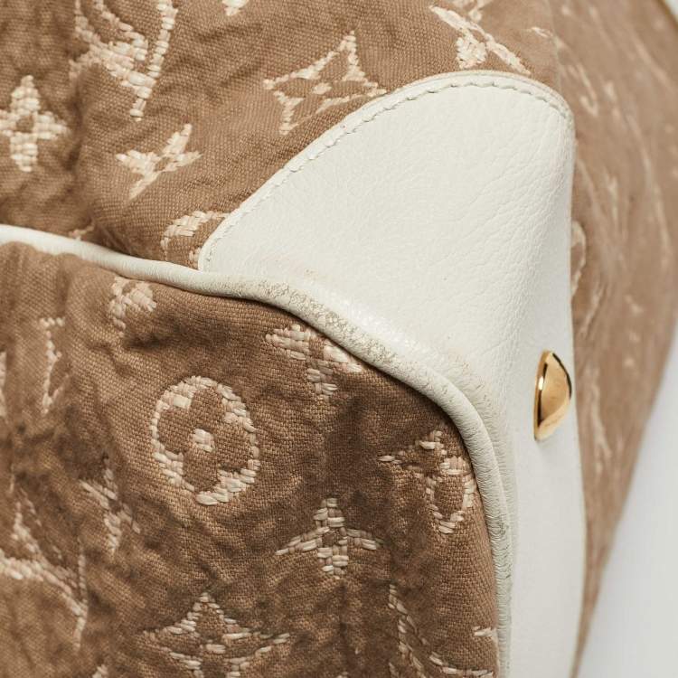 Pre Owned Louis Vuitton White Monogram Limited Edition Sabbia Cabas GM Bag