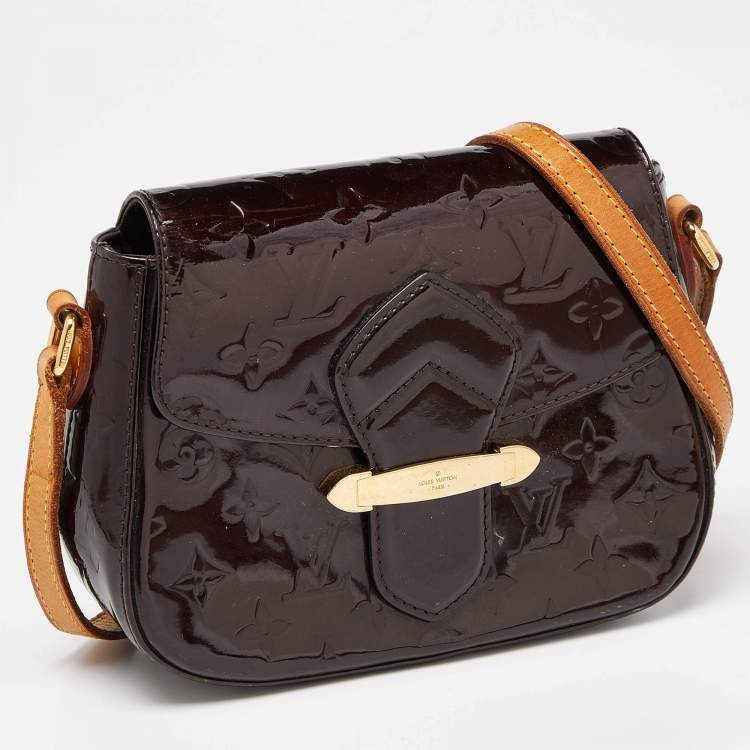 Pre Owned Louis Vuitton Amarante Monogram Vernis Bellflower PM Bag
