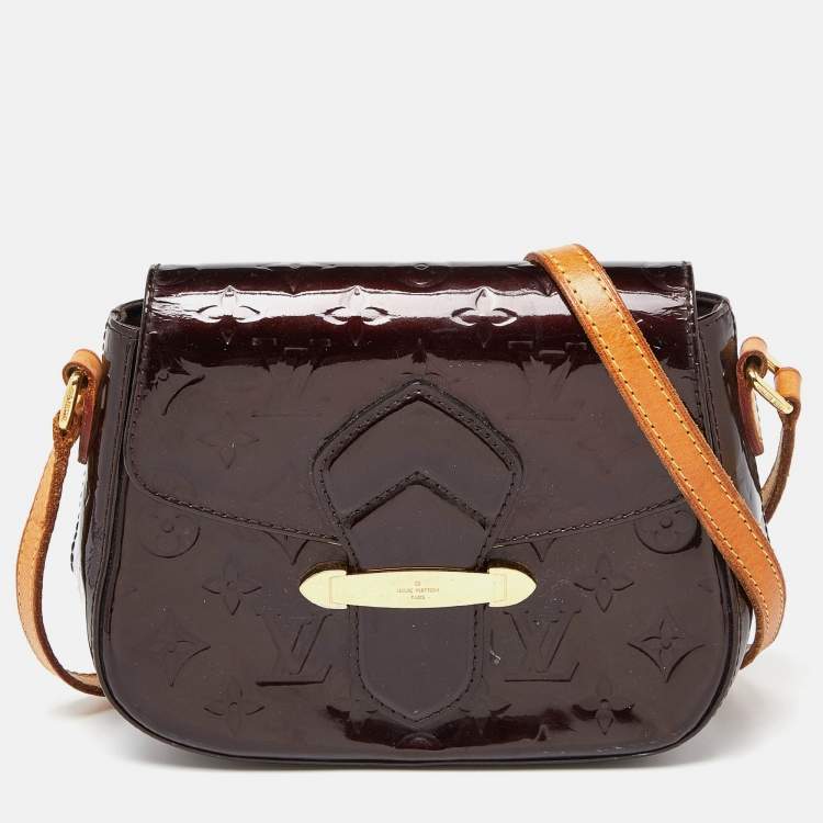 Pre Owned Louis Vuitton Amarante Monogram Vernis Bellflower PM Bag