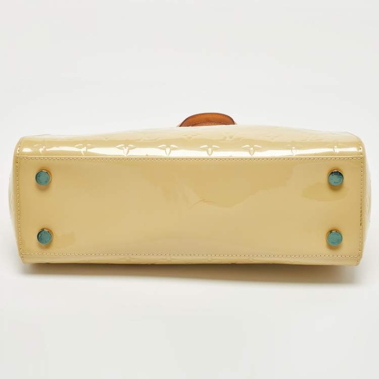 Pre Owned Louis Vuitton Citrine Monogram Vernis Brea MM Bag