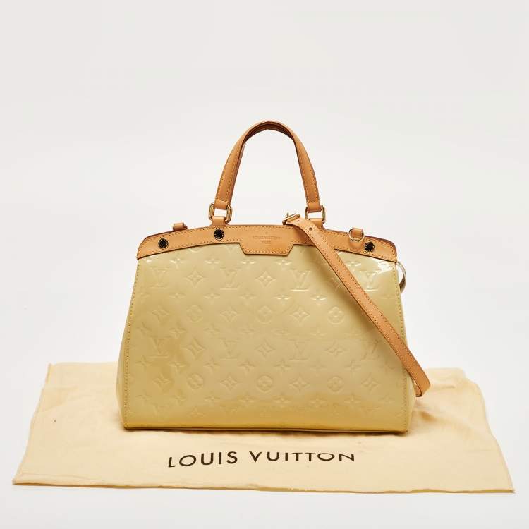 Pre Owned Louis Vuitton Citrine Monogram Vernis Brea MM Bag