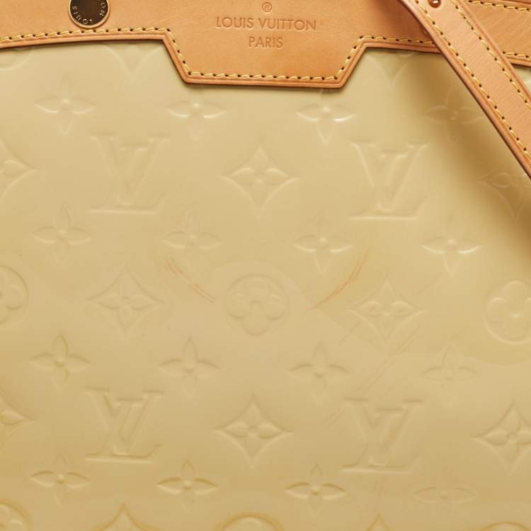 Pre Owned Louis Vuitton Citrine Monogram Vernis Brea MM Bag