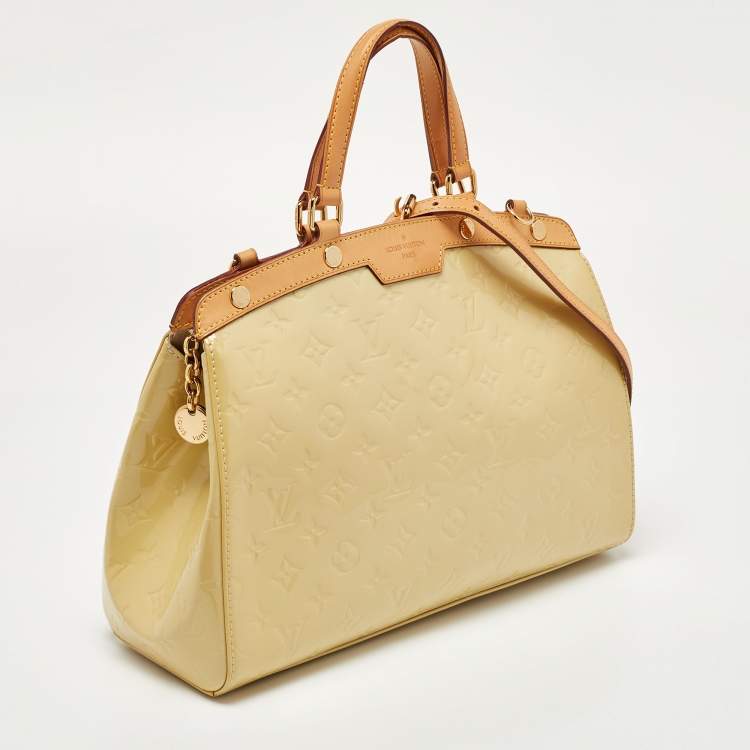 Pre Owned Louis Vuitton Citrine Monogram Vernis Brea MM Bag