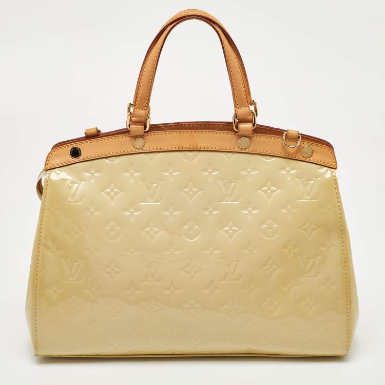 Pre Owned Louis Vuitton Citrine Monogram Vernis Brea MM Bag