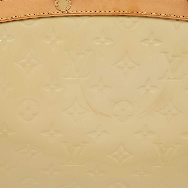 Pre Owned Louis Vuitton Citrine Monogram Vernis Brea MM Bag