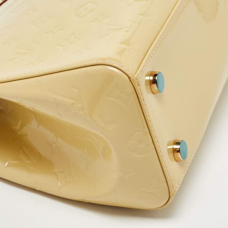 Pre Owned Louis Vuitton Citrine Monogram Vernis Brea MM Bag