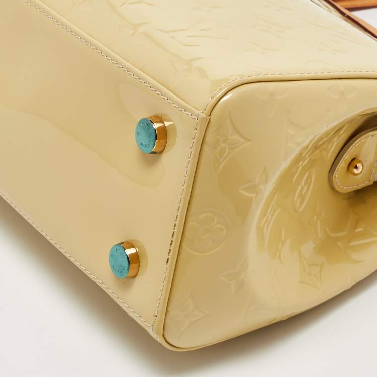 Pre Owned Louis Vuitton Citrine Monogram Vernis Brea MM Bag