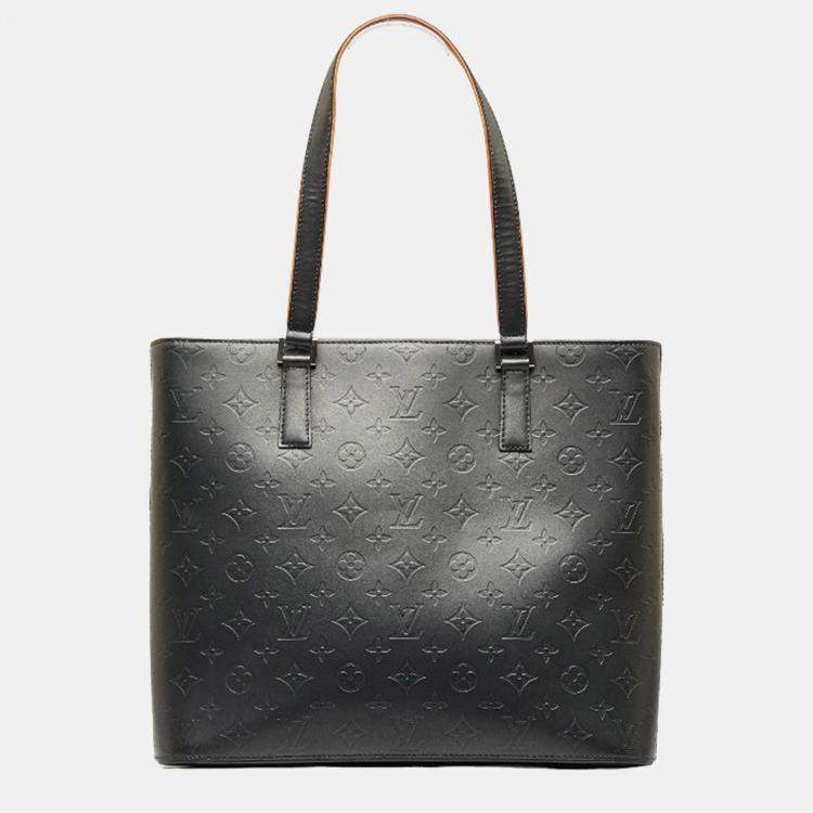 Pre Owned Louis Vuitton Black Canvas Leather Monogram Mat Wilwood Tote Bag 
