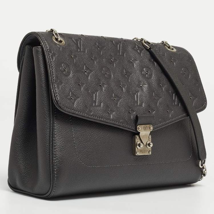 Pre Owned Louis Vuitton Platine Monogram Empreinte Leather Studded St Germain MM Bag